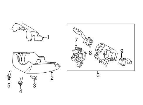 2015 Lincoln MKZ Lower Column Cover Cap Diagram for DS7Z-3E745-AA