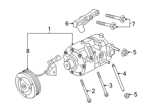 2020 Ford Escape Clutch & Pulley Diagram for LX6Z-19D786-A