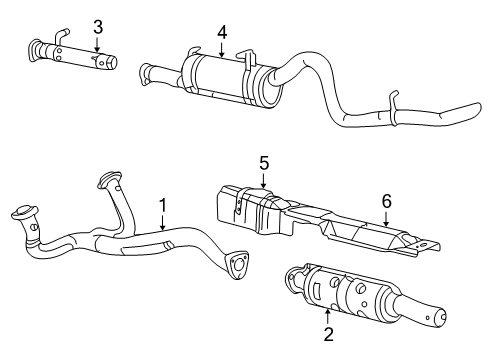 2004 Ford Excursion Muffler & Pipe, Rear Diagram for YC3Z-5230-HC