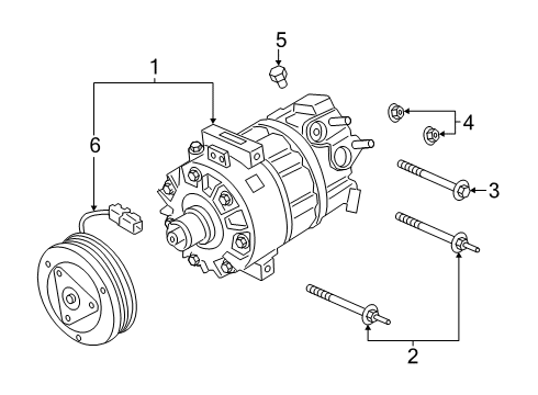2020 Ford Escape A/C Compressor Diagram 1 - Thumbnail