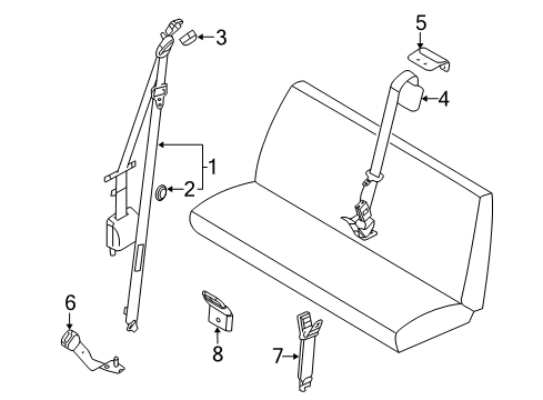 2013 Ford E-250 Third Row Seat Belts Diagram
