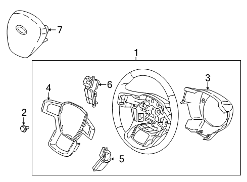 2018 Ford F-350 Super Duty Steering Wheel Diagram for HC3Z-3600-HC