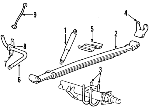 2006 Ford F-250 Super Duty Rear Suspension Components, Stabilizer Bar & Components Diagram