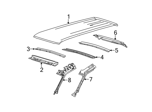 2010 Ford Flex Roof & Components Diagram