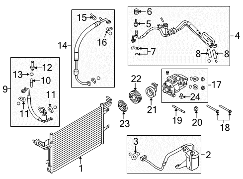 2012 Lincoln MKT A/C Condenser, Compressor & Lines Diagram 2 - Thumbnail