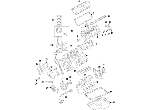 2010 Ford F-150 Timing Cover, Front Passenger Side Diagram for 7R3Z-6019-A