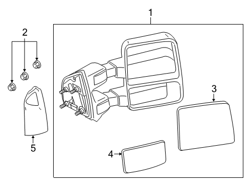 2010 Ford F-350 Super Duty Outside Mirrors Diagram 3 - Thumbnail