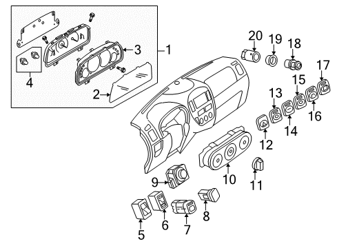2006 Mercury Mariner Cluster & Switches Diagram