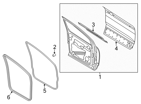 2013 Ford Escape Front Door, Body Diagram