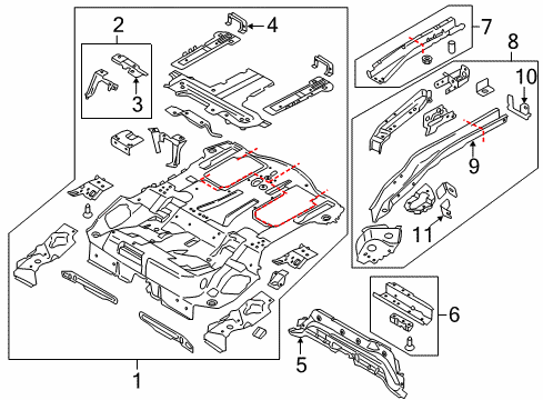 2017 Ford C-Max Rear Crossmember Diagram for FV6Z-4K338-A