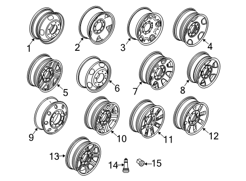 2009 Ford F-250 Super Duty Wheels Diagram