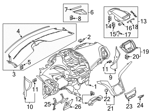 2017 Ford C-Max Instrument Panel Components Diagram 1 - Thumbnail