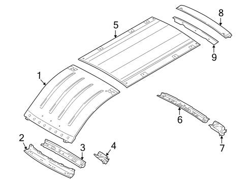 2022 Ford E-Transit Center Roof Panel Diagram for CK4Z-6150202-M