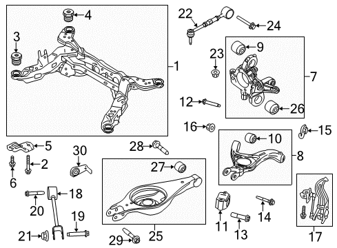 2013 Lincoln MKS Suspension Crossmember, Rear Diagram for DA5Z-5R003-H