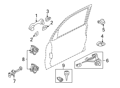 2004 Ford Escape Latch Assembly, Front Driver Side Diagram for YL8Z78219A65CAA