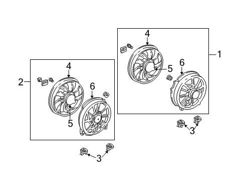 2005 Ford Taurus Cooling System, Radiator, Water Pump, Cooling Fan Diagram 1 - Thumbnail