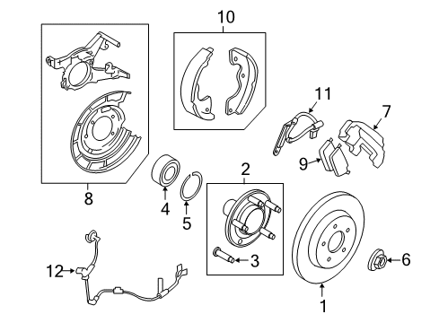 2008 Ford Escape Rear Cable, Passenger Side Diagram for 8M6Z-2A635-A