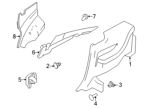 2011 Ford Mustang Interior Trim - Quarter Panels Diagram 2 - Thumbnail