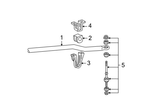 2004 Ford Mustang Stabilizer Bar, Front Diagram for 2R3Z-5482-AA