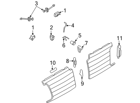 2002 Lincoln Blackwood Striker, Passenger Side Diagram for 2C6Z84264A10AA