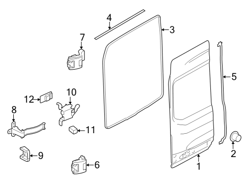 2023 Ford E-Transit Door & Components Diagram 1 - Thumbnail