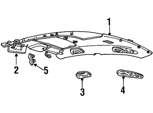 1997 Lincoln Continental Sunvisor, Passenger Side Diagram for F7OZ5404104AAH