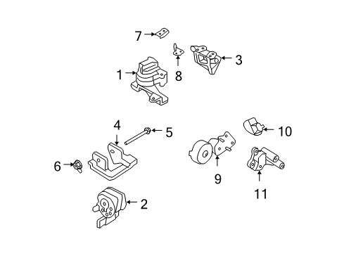 2010 Ford Edge Engine & Trans Mounting Diagram