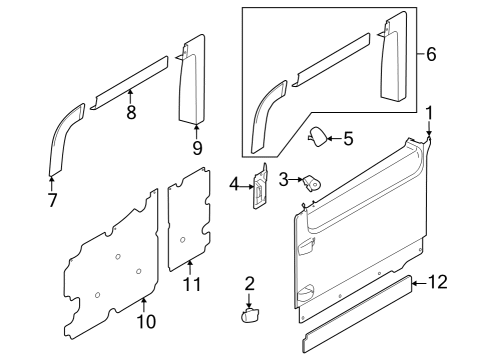 2022 Ford E-Transit Interior Trim - Side Door Diagram 6 - Thumbnail
