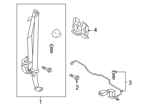 2020 Ford Ranger Rear Seat Belts Diagram 2 - Thumbnail