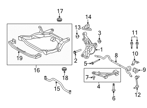 2014 Ford Edge Front Suspension, Control Arm, Stabilizer Bar Diagram 1 - Thumbnail