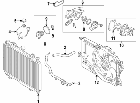 2018 Ford EcoSport Fan Assembly Diagram for H1BZ-8C607-K