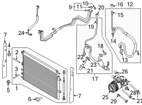 2018 Ford Edge A/C Condenser, Compressor & Lines Diagram 3 - Thumbnail