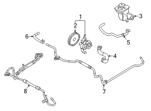 2001 Lincoln LS Power Steering Pressure Hose Diagram for XW4Z-3A719-ZZ