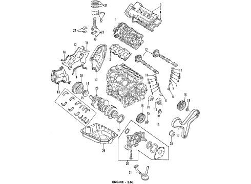 1996 Ford Probe Engine Parts & Mounts, Timing, Lubrication System Diagram 4 - Thumbnail