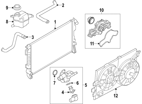 2015 Ford Edge Fan & Motor Diagram for F2GZ-8C607-A