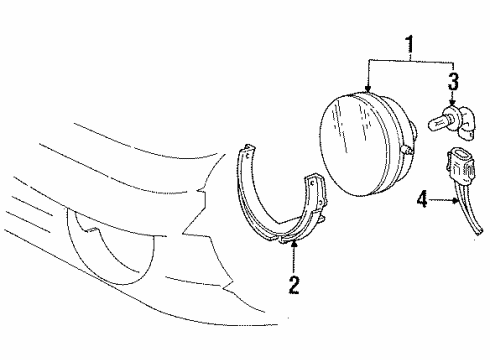 1993 Ford Tempo Fog Lamp Diagram for F23Z15200A