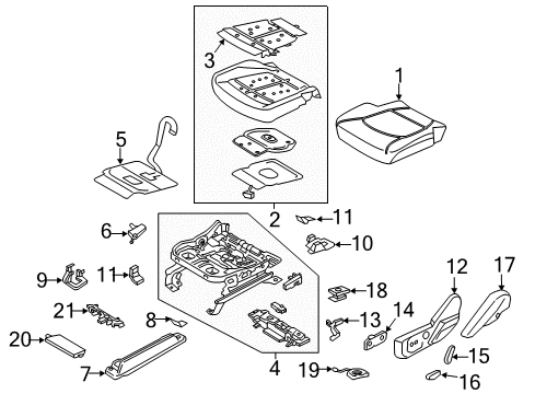2019 Ford Expedition Front Seat Components Diagram