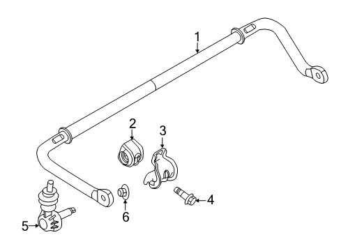 2013 Ford Focus Stabilizer Bar Diagram for BV6Z-5A772-B