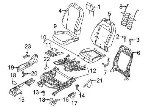 2022 Ford Mustang Mach-E Passenger Seat Components Diagram