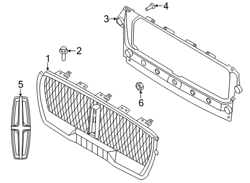 2020 Lincoln Aviator Grille Diagram for LC5Z-8200-FC