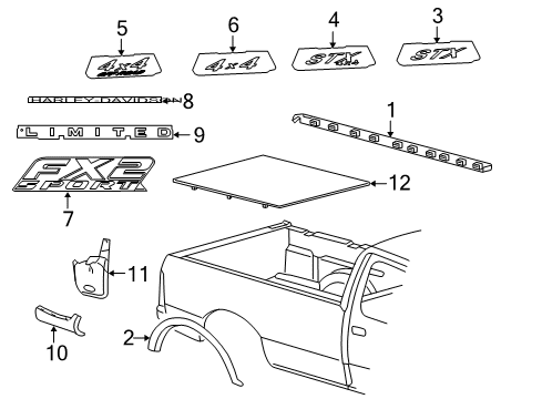 2004 Ford F-150 Stone Guard, Black, Rear Passenger Side Diagram for 4L3Z-99292A22-AAB