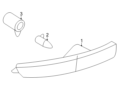 2009 Lincoln MKX Front Lamps - Side Marker Lamps Diagram
