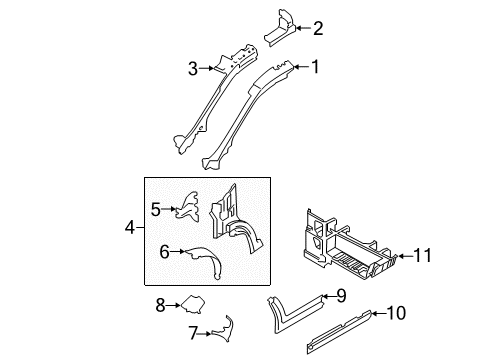 2022 Ford Transit-350 Hinge Pillar Diagram 1 - Thumbnail
