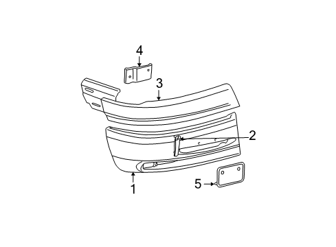 1998 Ford Explorer License Bracket, Front Diagram for F5TZ-17A385-E