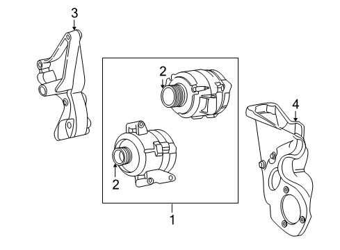 1999 Ford F-350 Super Duty Alternator, Lower Diagram for 4U2Z-10V346-CLRM
