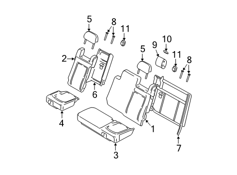 2005 Ford Expedition Rear Seat Components Diagram
