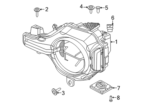 2021 Ford Bronco Headlamp Components Diagram 1 - Thumbnail
