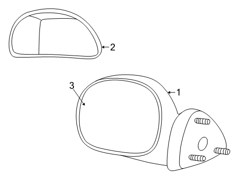 2002 Lincoln Blackwood Mirror Assembly, Rear Outer Driver Side Diagram for 2C6Z-17683-AA