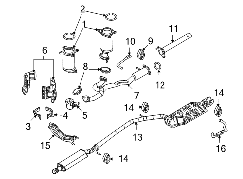 2010 Ford Taurus Exhaust Components Diagram 2 - Thumbnail