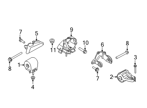 2021 Lincoln Navigator Engine & Trans Mounting Diagram